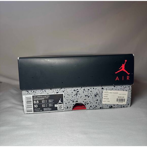 Size 8.5 - Nike Air Jordan 4 Retro Red Thunder Men's Shoes - Picture 9 of 11